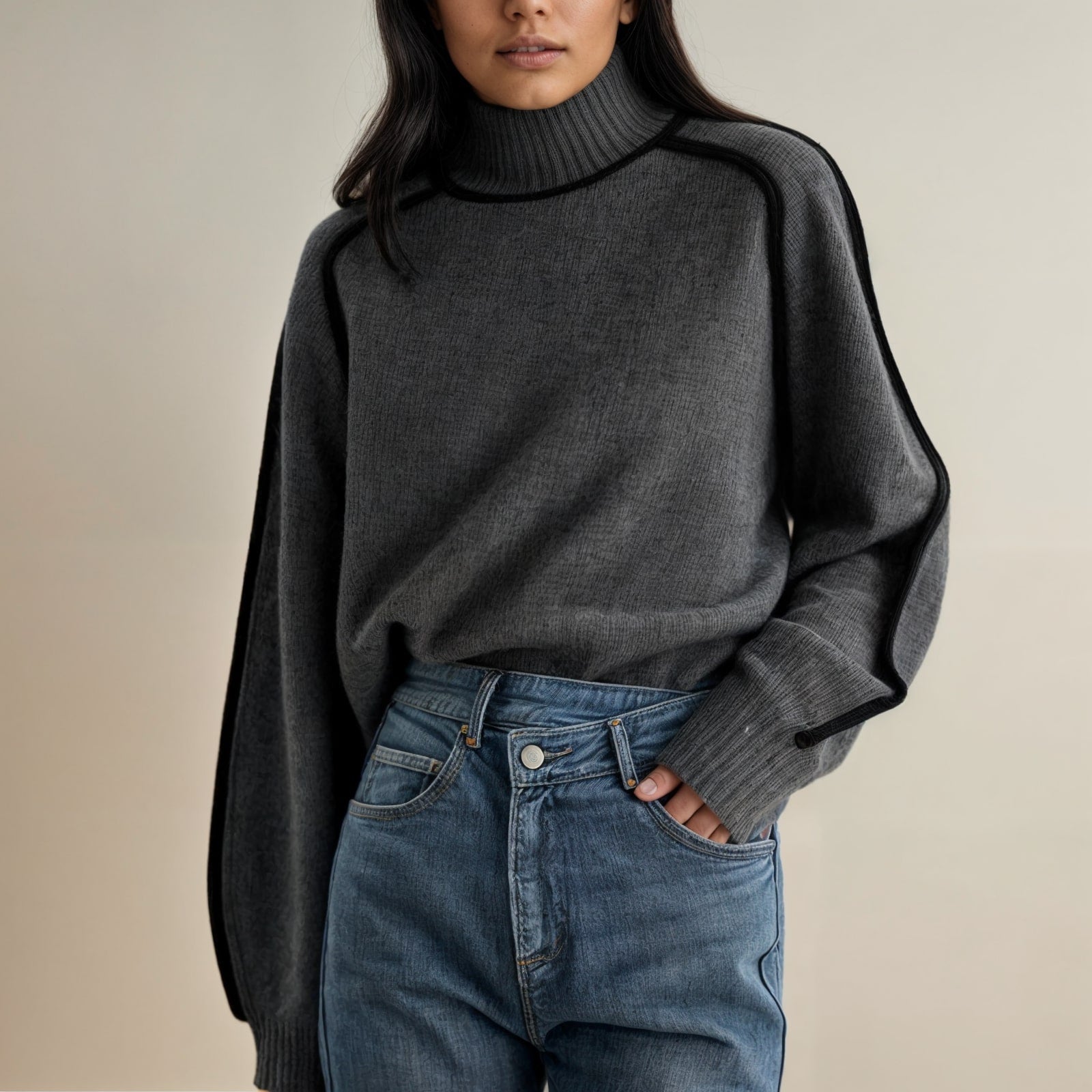 Sarah, Warme Gebreide Turtleneck, Dames, Licht Oversized, Winter, Comfort, Stijlvol, Verenabrussels